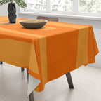 Mid Century Modern Piquet Retro Abstract Pattern in Double Orange Tablecloth Gallery Image 3
