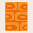 Mid Century Modern Piquet Retro Abstract Pattern in Double Orange Poster Gallery Image 4