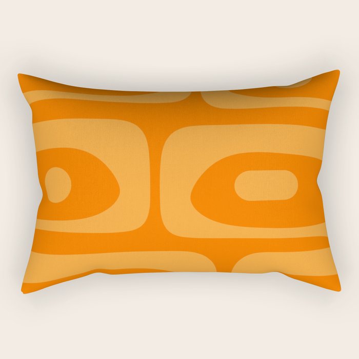 Mid Century Modern Piquet Retro Abstract Pattern in Double Orange Rectangular Pillow Gallery Image 1