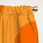 Mid Century Modern Piquet Retro Abstract Pattern in Double Orange Window Curtain Gallery Image 2