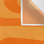 Mid Century Modern Piquet Retro Abstract Pattern in Double Orange Wall Tapestry Gallery Image 3