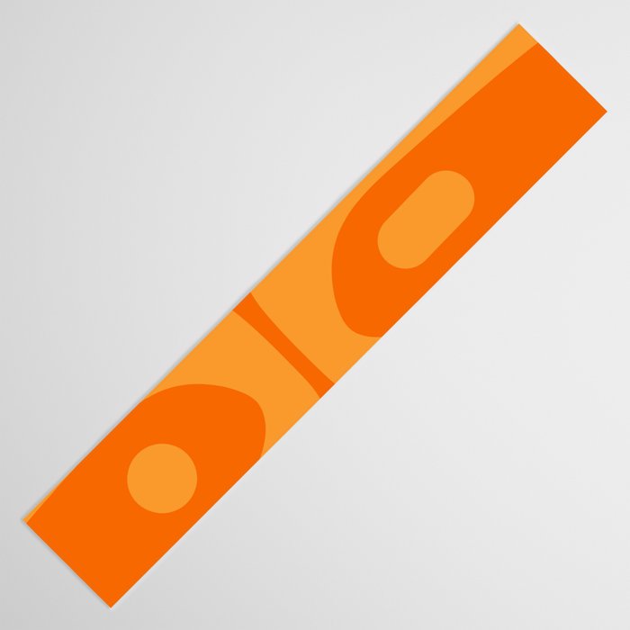 Mid Century Modern Piquet Retro Abstract Pattern in Double Orange Table Runner Gallery Image 3