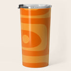 Mid Century Modern Piquet Retro Abstract Pattern in Double Orange Travel Mug Gallery Image 3