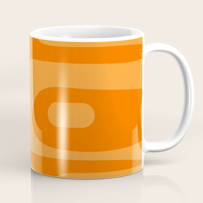 Mid Century Modern Piquet Retro Abstract Pattern in Double Orange Coffee Mug Gallery Image 1