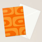Mid Century Modern Piquet Retro Abstract Pattern in Double Orange Stationery Card Gallery Image 2