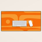 Mid Century Modern Piquet Retro Abstract Pattern in Double Orange Desk Mat Gallery Image 1