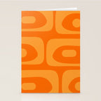 Mid Century Modern Piquet Retro Abstract Pattern in Double Orange Stationery Card Gallery Image 2