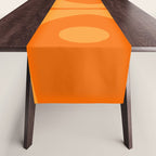 Mid Century Modern Piquet Retro Abstract Pattern in Double Orange Table Runner Gallery Image 1
