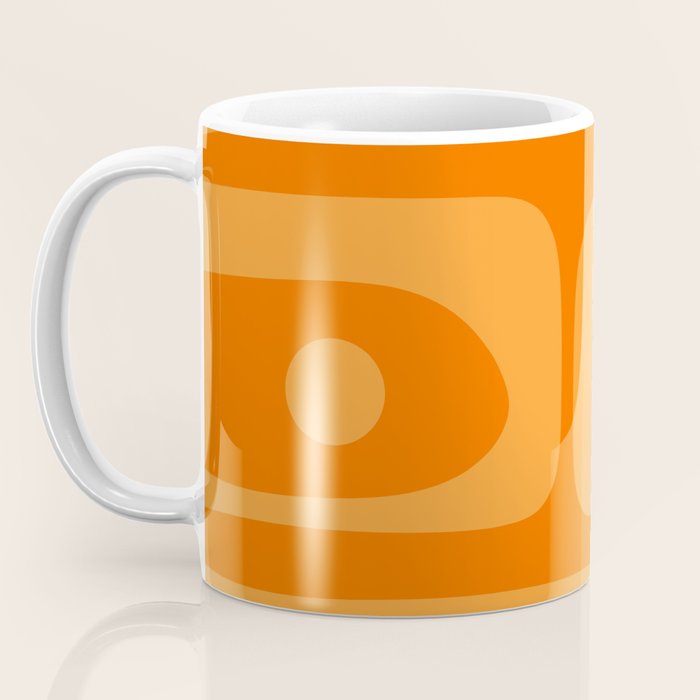 Mid Century Modern Piquet Retro Abstract Pattern in Double Orange Coffee Mug Gallery Image 3