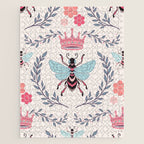Queen Bee - Coral Pink Jigsaw Puzzle Gallery Image 1