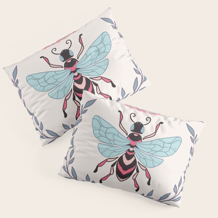 Queen Bee - Coral Pink Pillow Sham Gallery Image 1
