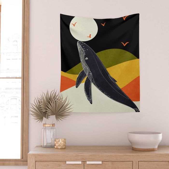 Abstract Whale 2 Wall Tapestry Gallery Image 2