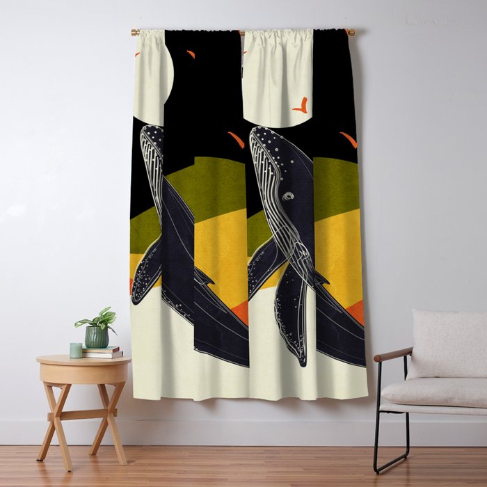 Abstract Whale 2 Window Curtain Gallery Image 5