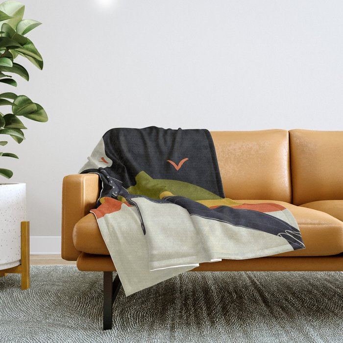 Abstract Whale 2 Throw Blanket Gallery Image 1
