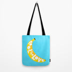 Big fruit Banana with 'Peel the love' typographic pun Tote Bag Gallery Image 2