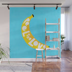 Big fruit Banana with 'Peel the love' typographic pun Wall Mural Gallery Image 1