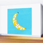 Big fruit Banana with 'Peel the love' typographic pun Wall Mural Gallery Image 2