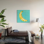 Big fruit Banana with 'Peel the love' typographic pun Wood Wall Art Gallery Image 2