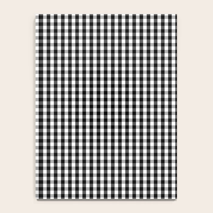 Classic Small Black & White Gingham Check Pattern Notebook Gallery Image 4