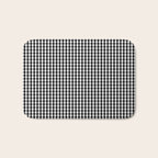 Classic Small Black & White Gingham Check Pattern Bath Mat Gallery Image 1
