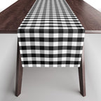 Classic Small Black & White Gingham Check Pattern Table Runner Gallery Image 1