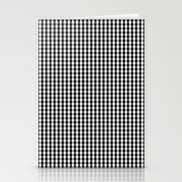 Classic Small Black & White Gingham Check Pattern Stationery Card Gallery Image 2