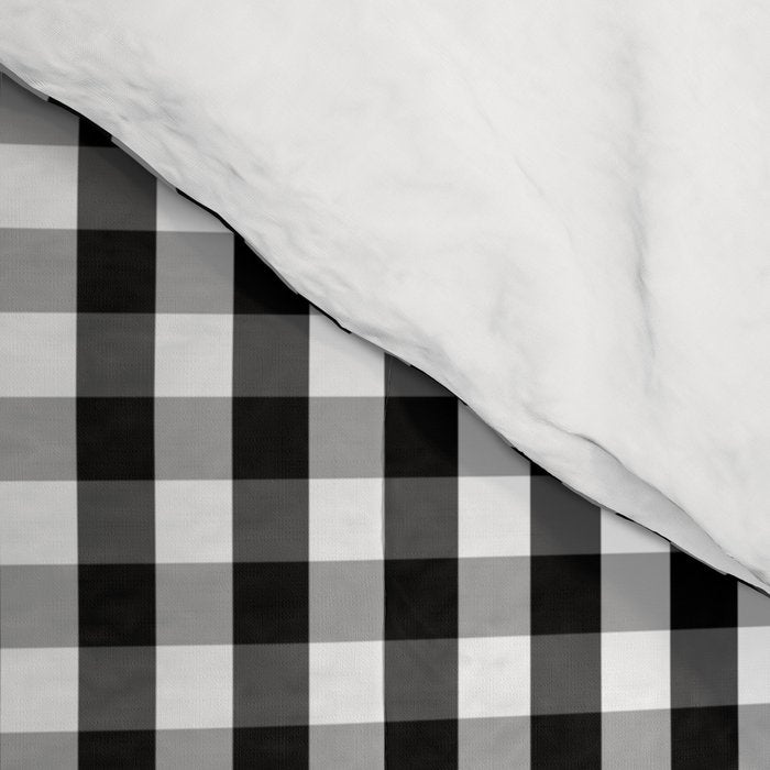 Classic Small Black & White Gingham Check Pattern Comforter Gallery Image 4