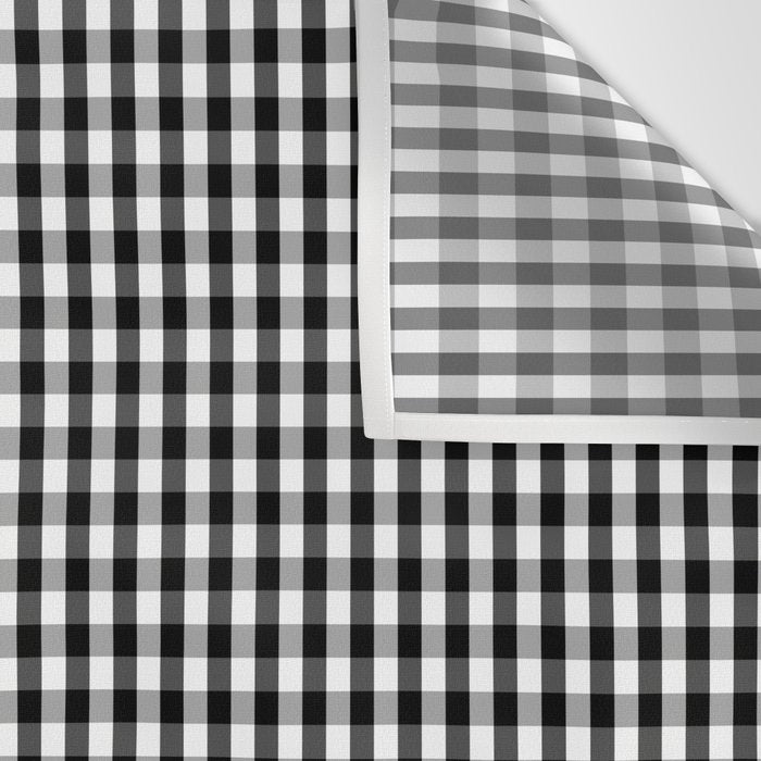 Classic Small Black & White Gingham Check Pattern Wall Tapestry Gallery Image 3