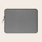 Classic Small Black & White Gingham Check Pattern Laptop Sleeve Gallery Image 1
