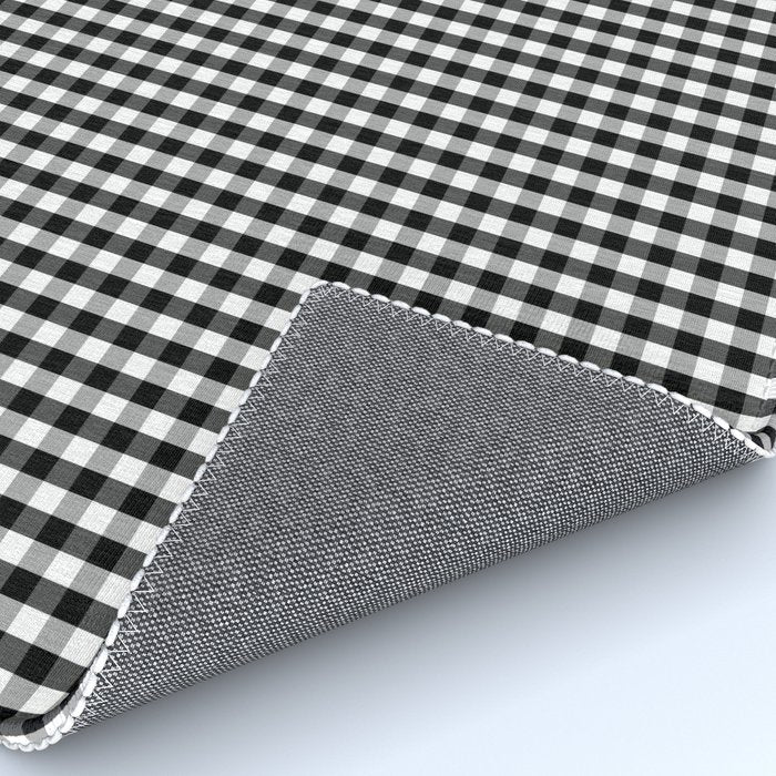 Classic Small Black & White Gingham Check Pattern Rug Gallery Image 4