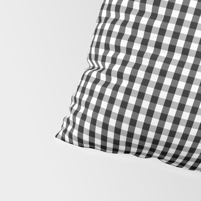 Classic Small Black & White Gingham Check Pattern Pillow Sham Gallery Image 4
