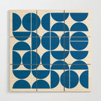 Mid Century Modern Geometric 04 Electric Blue Wood Wall Art Gallery Image 1