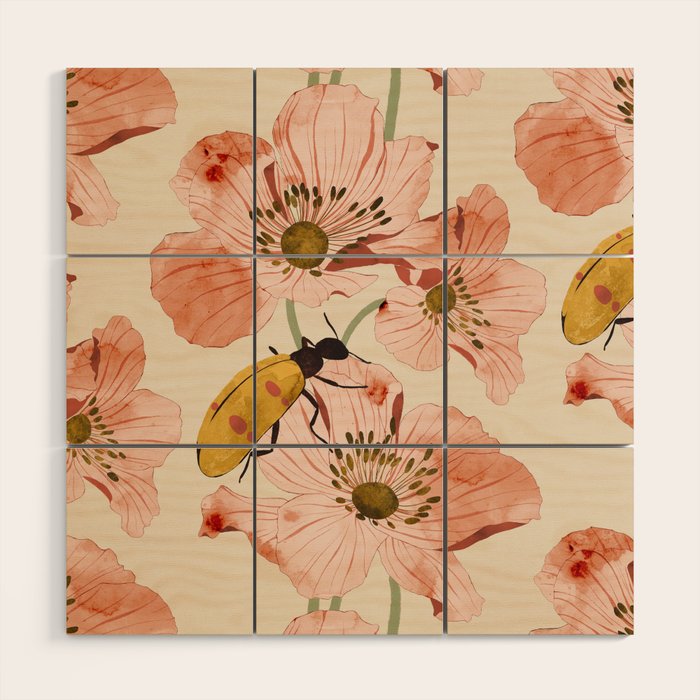 Roses and insects Wood Wall Art Gallery Image 1