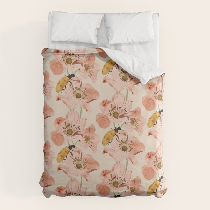 Roses and insects Duvet Cover Gallery Image 1