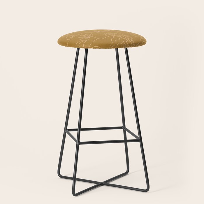 saguaro cactus line drawing Stool Gallery Image 1