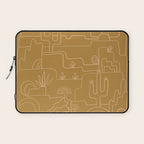 saguaro cactus line drawing Laptop Sleeve Gallery Image 1