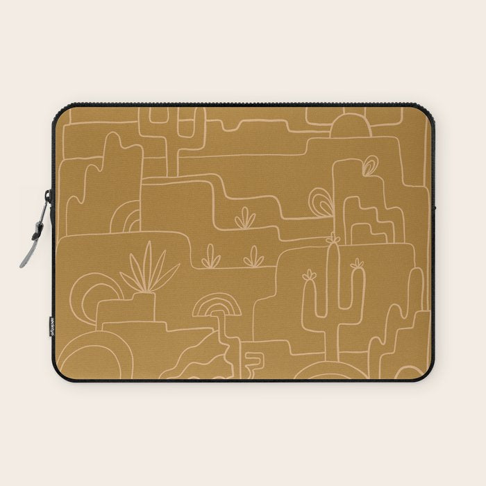saguaro cactus line drawing Laptop Sleeve Gallery Image 1