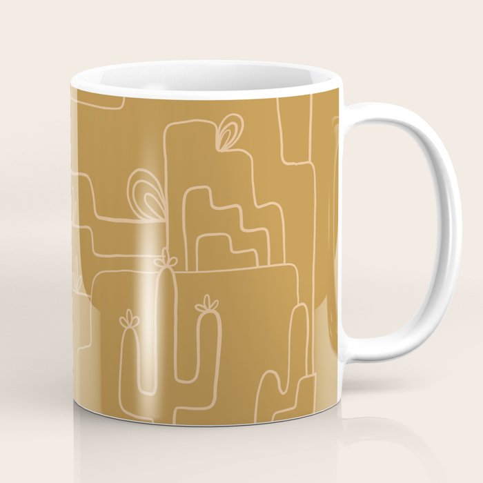 saguaro cactus line drawing Coffee Mug Gallery Image 1