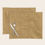 saguaro cactus line drawing Placemat Gallery Image 1