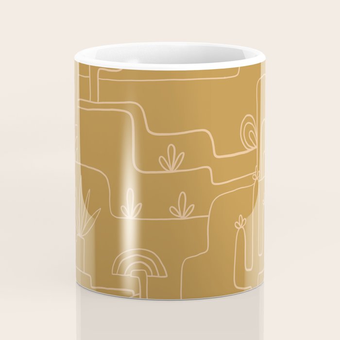 saguaro cactus line drawing Coffee Mug Gallery Image 4
