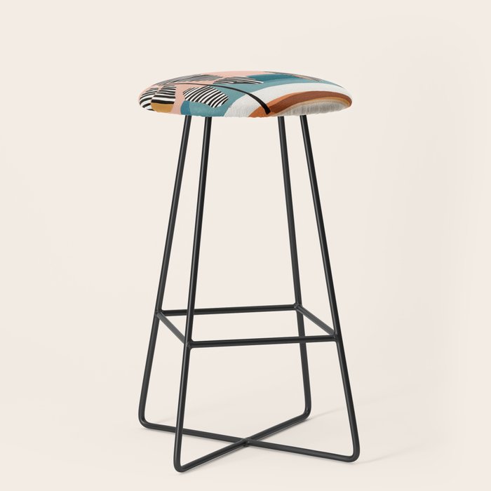 Tropical Sunset Palms II Stool Gallery Image 1