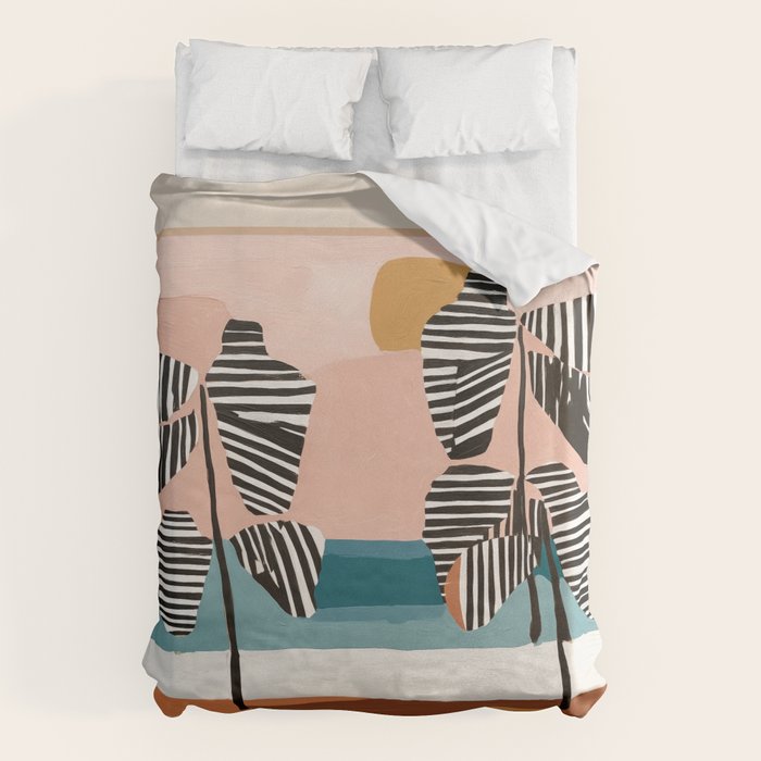 Tropical Sunset Palms II Duvet Cover Gallery Image 1