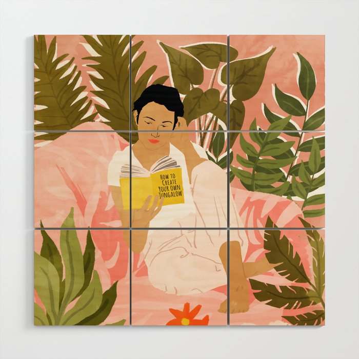 Plant Lady & The Urban Junglow | Blush Botanical Home Décor | House Plants Bohemian Woman Bedroom  Wood Wall Art Gallery Image 1