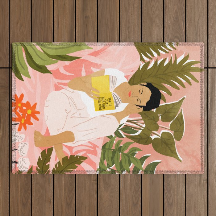Plant Lady & The Urban Junglow | Blush Botanical Home Décor | House Plants Bohemian Woman Bedroom  Outdoor Rug Gallery Image 1