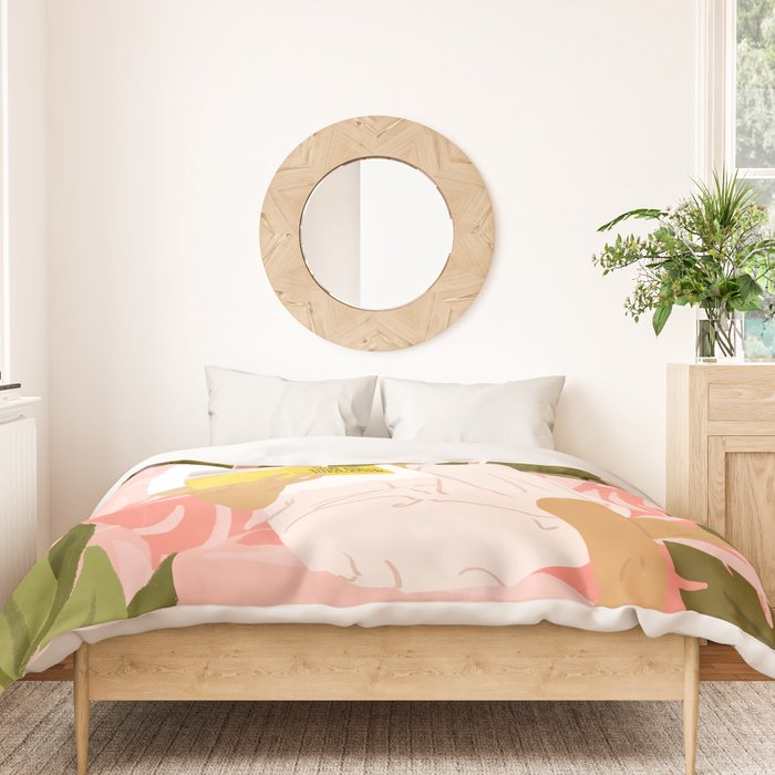 Plant Lady & The Urban Junglow | Blush Botanical Home Décor | House Plants Bohemian Woman Bedroom  Duvet Cover Gallery Image 3