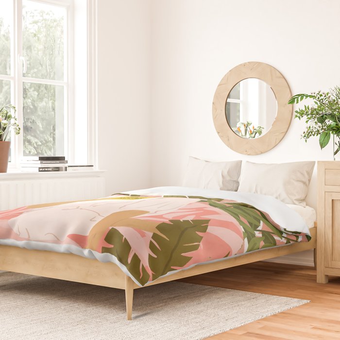 Plant Lady & The Urban Junglow | Blush Botanical Home Décor | House Plants Bohemian Woman Bedroom  Duvet Cover Gallery Image 2
