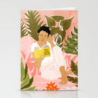Plant Lady & The Urban Junglow | Blush Botanical Home Décor | House Plants Bohemian Woman Bedroom  Stationery Card Gallery Image 2