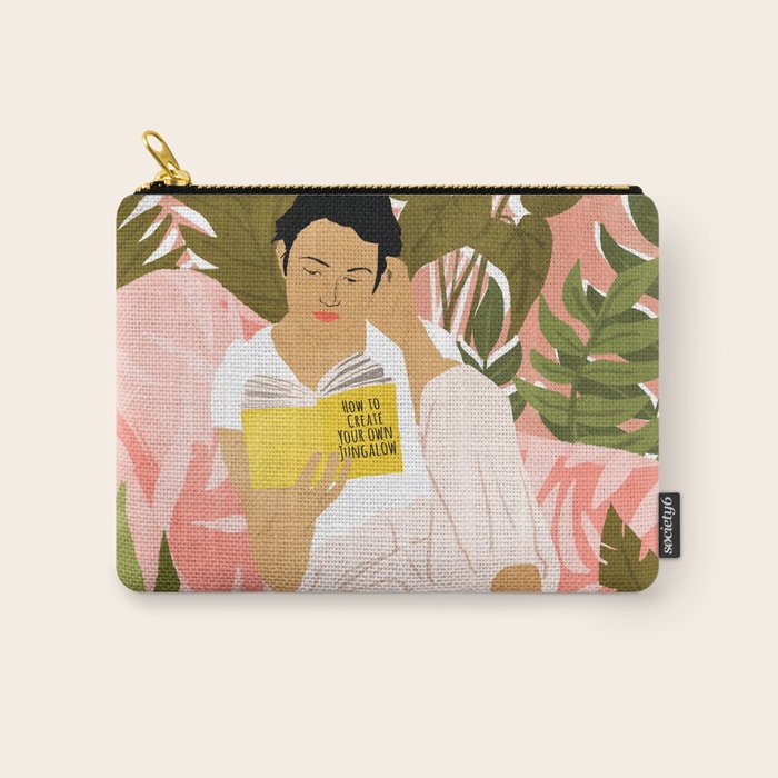 Plant Lady & The Urban Junglow | Blush Botanical Home Décor | House Plants Bohemian Woman Bedroom  Carry All Pouch Gallery Image 1