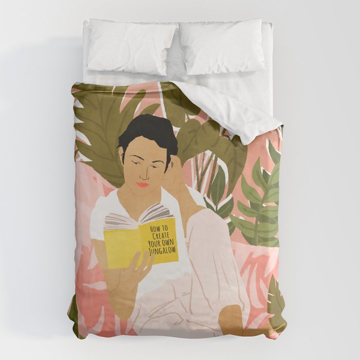 Plant Lady & The Urban Junglow | Blush Botanical Home Décor | House Plants Bohemian Woman Bedroom  Duvet Cover Gallery Image 6
