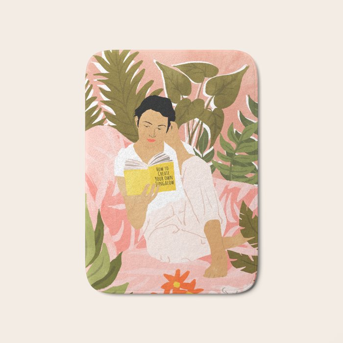 Plant Lady & The Urban Junglow | Blush Botanical Home Décor | House Plants Bohemian Woman Bedroom  Bath Mat Gallery Image 1